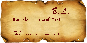 Bognár Leonárd névjegykártya